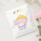 ピンクの恐竜ハーシーのお菓子の景品 フェイバーバッグ (封をした状態)