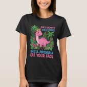 ピンクの恐竜プリンセス サーカスティック ジョーク Tシャツ (正面)