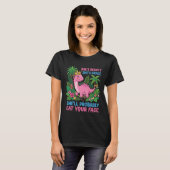 ピンクの恐竜プリンセス サーカスティック ジョーク Tシャツ (正面フル)