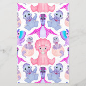 ピンクの恐竜ベビー単語スクランブルベビーシャワーゲーム (裏面)