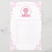 ピンクの恐竜ベビー単語スクランブルベビーシャワーゲーム (正面)