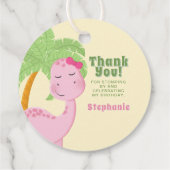 ピンクの恐竜誕生日 フェイバータグ (裏面)