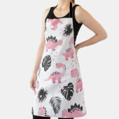 ピンクの恐竜：かわいい子供のパターン。 エプロン (インサイチュ)