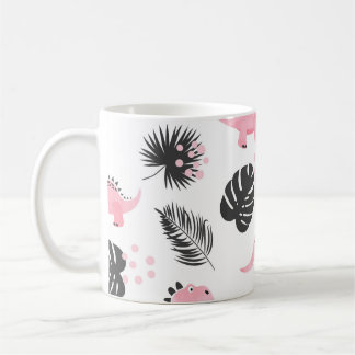 ピンクの恐竜：かわいい子供のパターン。 コーヒーマグカップ