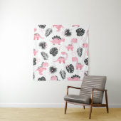 ピンクの恐竜:かわいい子供のパターン。 タペストリー (インサイチュ)