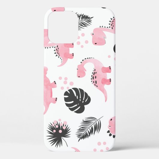 ピンクの恐竜:かわいい子供のパターン。 Case-Mate iPhoneケース (裏面)