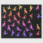 ピンクの恐竜 ラッピングペーパー (フラット)