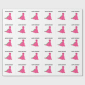 ピンクの恐竜 ラッピングペーパー (フラット)