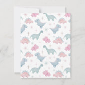 ピンクの恐竜 子供用メモカード ノートカード (裏面)