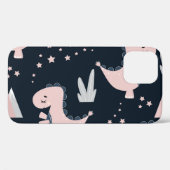 ピンクの恐竜、暗い背景、かわいい Case-Mate iPhoneケース (裏面 (横))