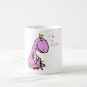 ピンクの恐竜TeaRexのおもしろいな写真 コーヒーマグカップ (中央)