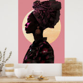 ピンクの恵み:アフリカ伝統ミューズ ポスター (キッチン)