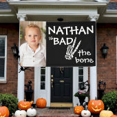 ピンクの悪い2骨ハロウィーンの2番目の誕生日の写真 横断幕