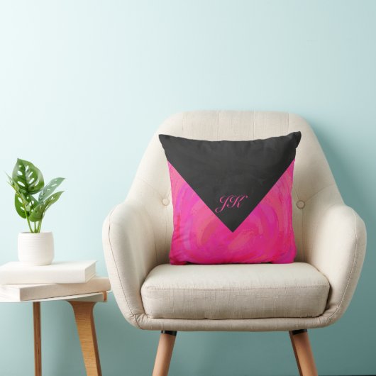 ピンクの情熱モノグラム クッション (椅子)