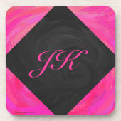 ピンクの情熱モノグラム コースター (正面)