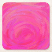 ピンクの情熱 スクエアペーパーコースター (正面)