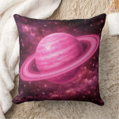 ピンクの惑星とピンクの輪 クッション (ブランケット)