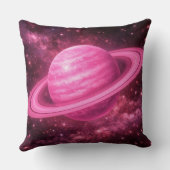 ピンクの惑星とピンクの輪 クッション (裏面)