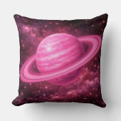 ピンクの惑星とピンクの輪 クッション (正面)