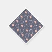 ピンクの惑星ムーン銀河系ガールズバースデーパーティー スタンダードカクテルナプキン (角)