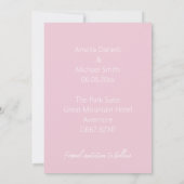 ピンクの愛かわいらしハート日付を保存カード セーブザデート (裏面)