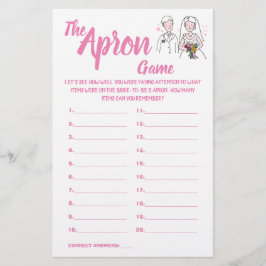 ピンクの愛のエプロンシャワーゲームカード チラシ
