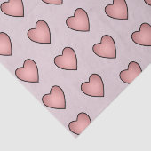ピンクの愛のハートパターン 薄葉紙 (詳細)