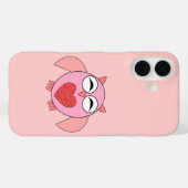 ピンクの愛のハートフクロウ Case-Mate iPhoneケース (裏面 (横))