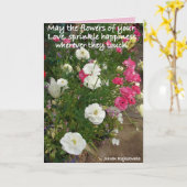 ピンクの愛の花の花束 カード (黄色い花)