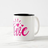 ピンクの愛の言葉 ツートーンマグカップ (正面右)