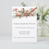 ピンクの愛の鳥のヴィンテージ囲いのWebサイトカード エンクロージャーカード (スタンド正面)