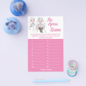 ピンクの愛エプロンのシャワーゲームカードフライヤー チラシ (シングル)