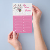 ピンクの愛エプロンのシャワーゲームカードフライヤー チラシ (ハンドル)
