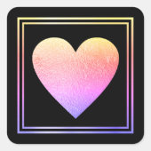 ピンクの愛ハートロマン結婚ティック スクエアシール (正面)