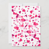 ピンクの愛ハート家族の写真バレンタインデー シーズンカード (裏面)