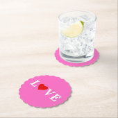 ピンクの愛ロマンチックエレガント ペーパーコースター (インサイチュ)