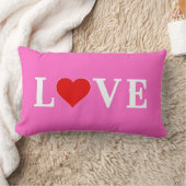 ピンクの愛ロマンチックエレガント ランバークッション (ブランケット)