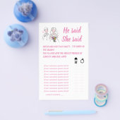 ピンクの愛彼は彼女はシャワーゲームカードを言った チラシ (シングル)