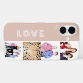 ピンクの愛情あふれる4枚のフォトコラージュ家族 Case-Mate iPhoneケース (裏面 (横))