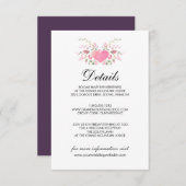 ピンクの愛 | ラスティックウェディングの詳細 エンクロージャーカード (正面/裏面)