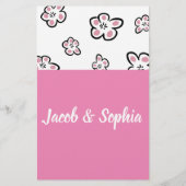 ピンクの愛、新郎新婦トリビアシャワーゲームカード チラシ (裏面)