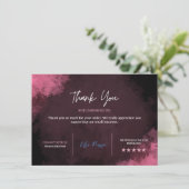 ピンクの感謝カード テンプレート、ビジネス サンクス サンキューカード (スタンド正面)