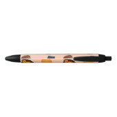 ピンクの感謝模様 黒ボールペン (裏面)