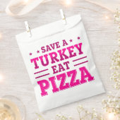 ピンクの感謝的な救ターキーピザ フェイバーバッグ (クリップ留めされた状態)