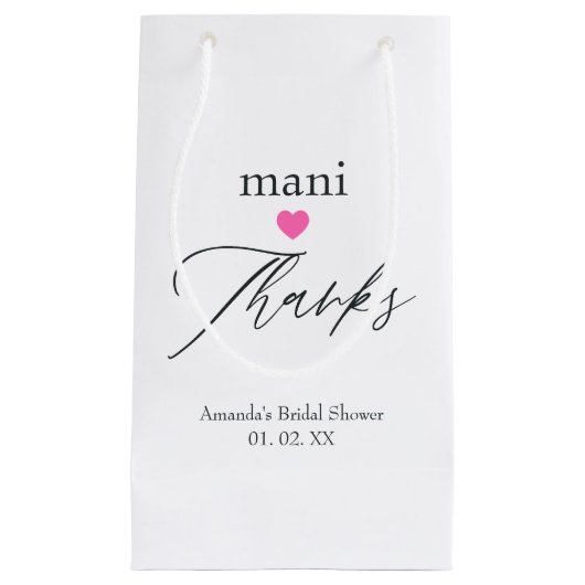 ピンクの感謝 スモールペーパーバッグ (正面)