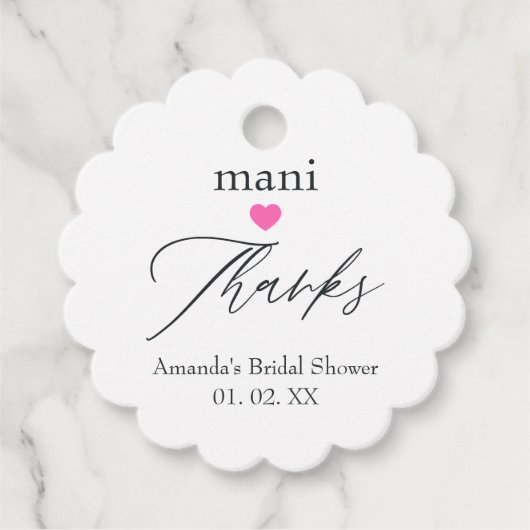 ピンクの感謝 フェイバータグ (正面)