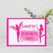 ピンクの成人バチェロレッテ 招待状 (スタンド正面)