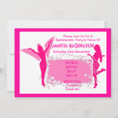 ピンクの成人バチェロレッテ 招待状 (裏面)