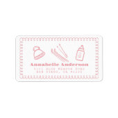 ピンクの手で描かれたアペールベベベベビシャワーアドレス ラベル (正面)