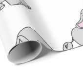 ピンクの手で描かれた象のパターン象の漫画 ラッピングペーパー (ロールコーナー)